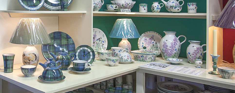superb pottery selection all hand painted in the Highlands of Scotland at Tain Pottery